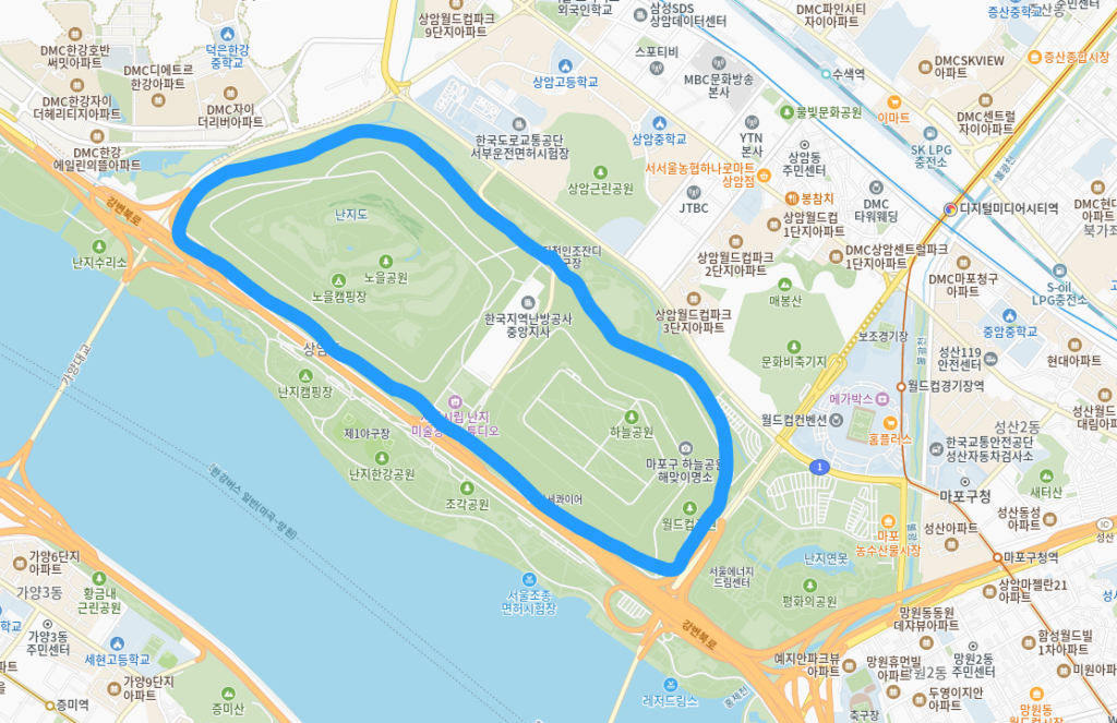 하늘공원, 노을공원 러닝코스