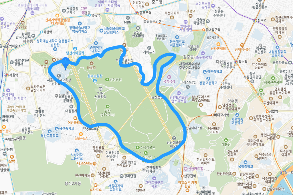 남산둘레길 러닝코스