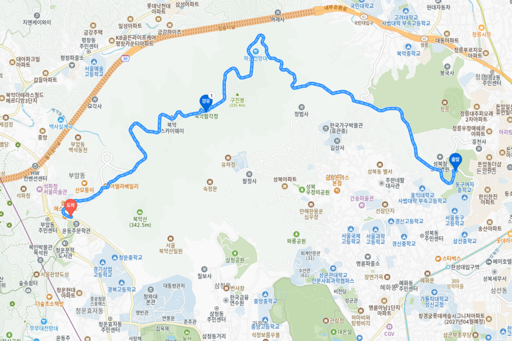 북악스카이웨이 러닝코스