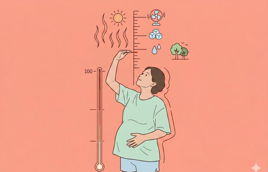 임신 중 폭염과 키